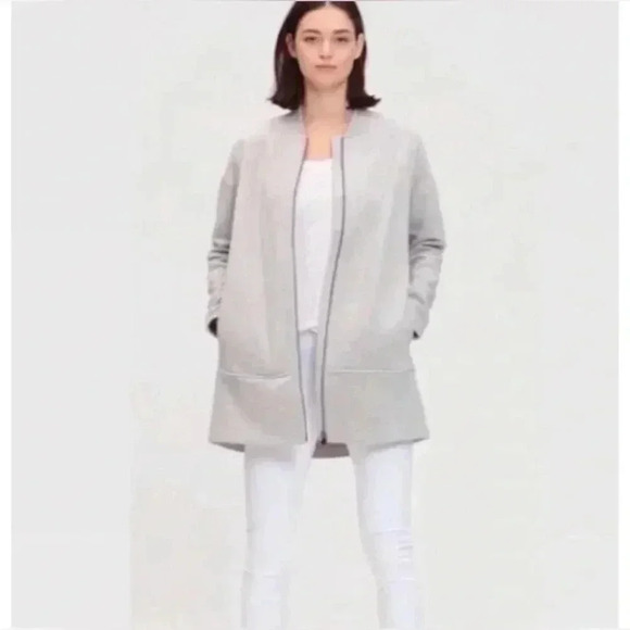 Eileen Fisher Brushed Cotton Terry Flight Jacket- oversized - Picture 1 of 13